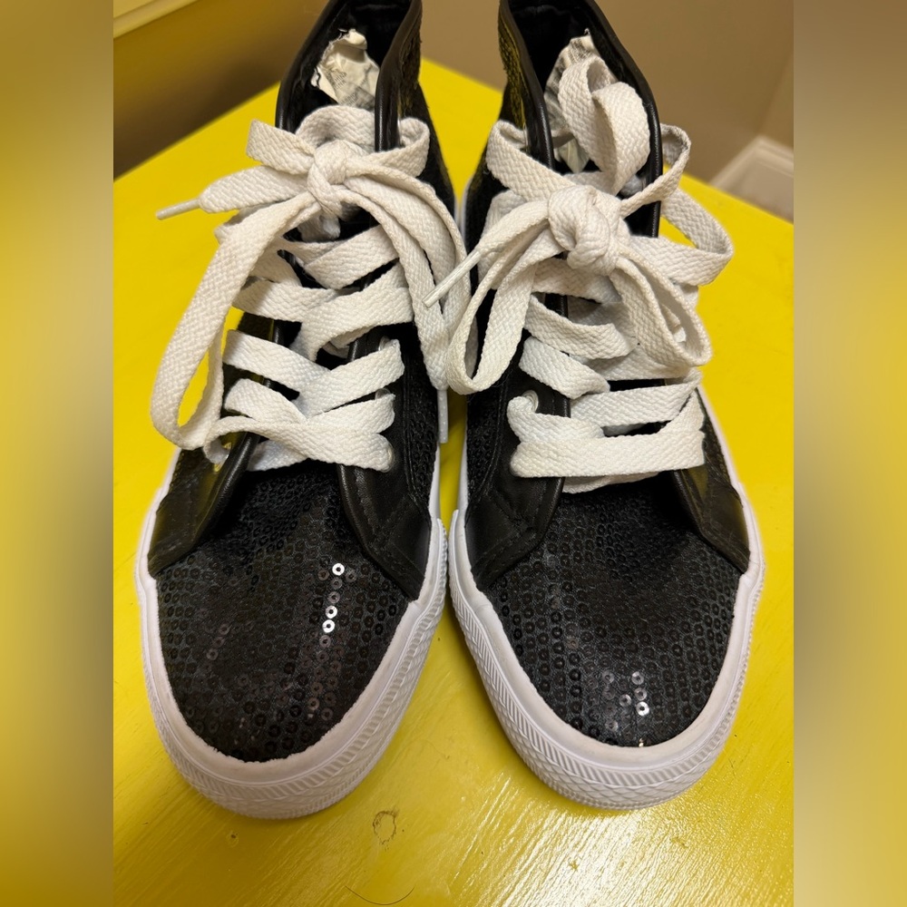 Revolution Dancewear Sparkle High Top Sneaker - Black - Women Size 9